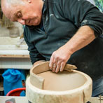 John Higgins at work in his studio 2018